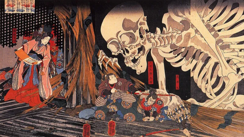 Mitsukuni Defying the Skeleton Spectre Invoked by Princess Takiyasha