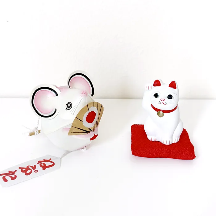 Lucky Cat from Gotokuji Temple and a Neputa Mouse purchased in Hirosaki